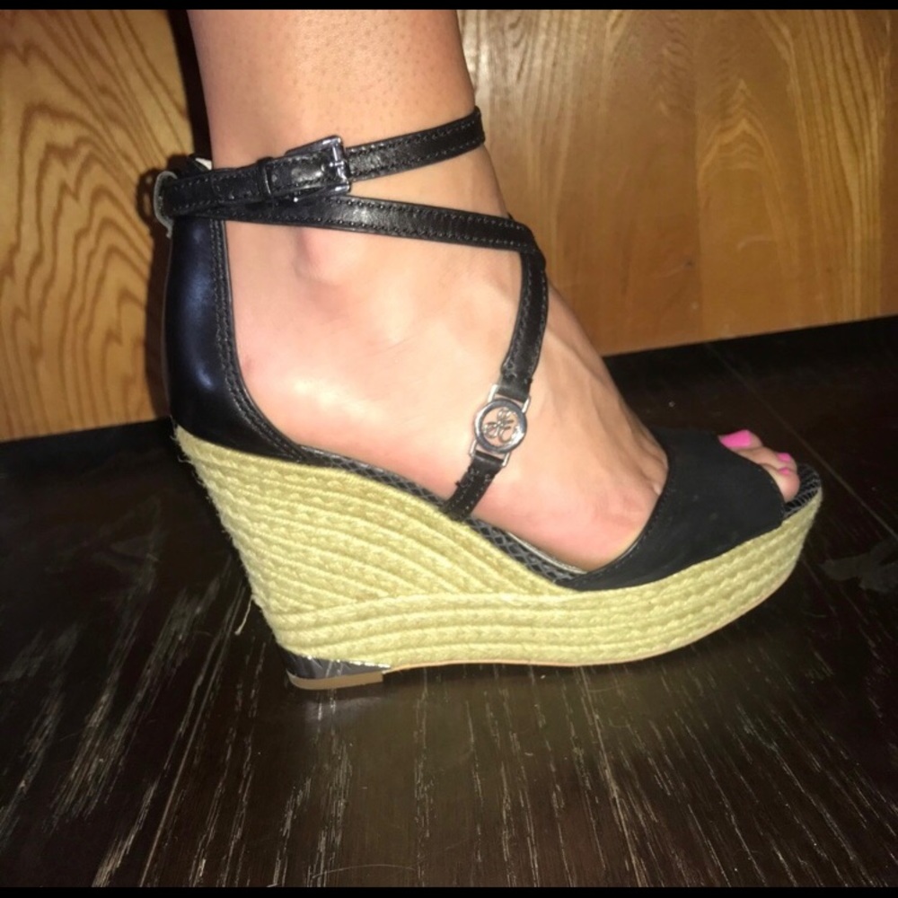 Sam Edelman Ankle Strap Wedges Black